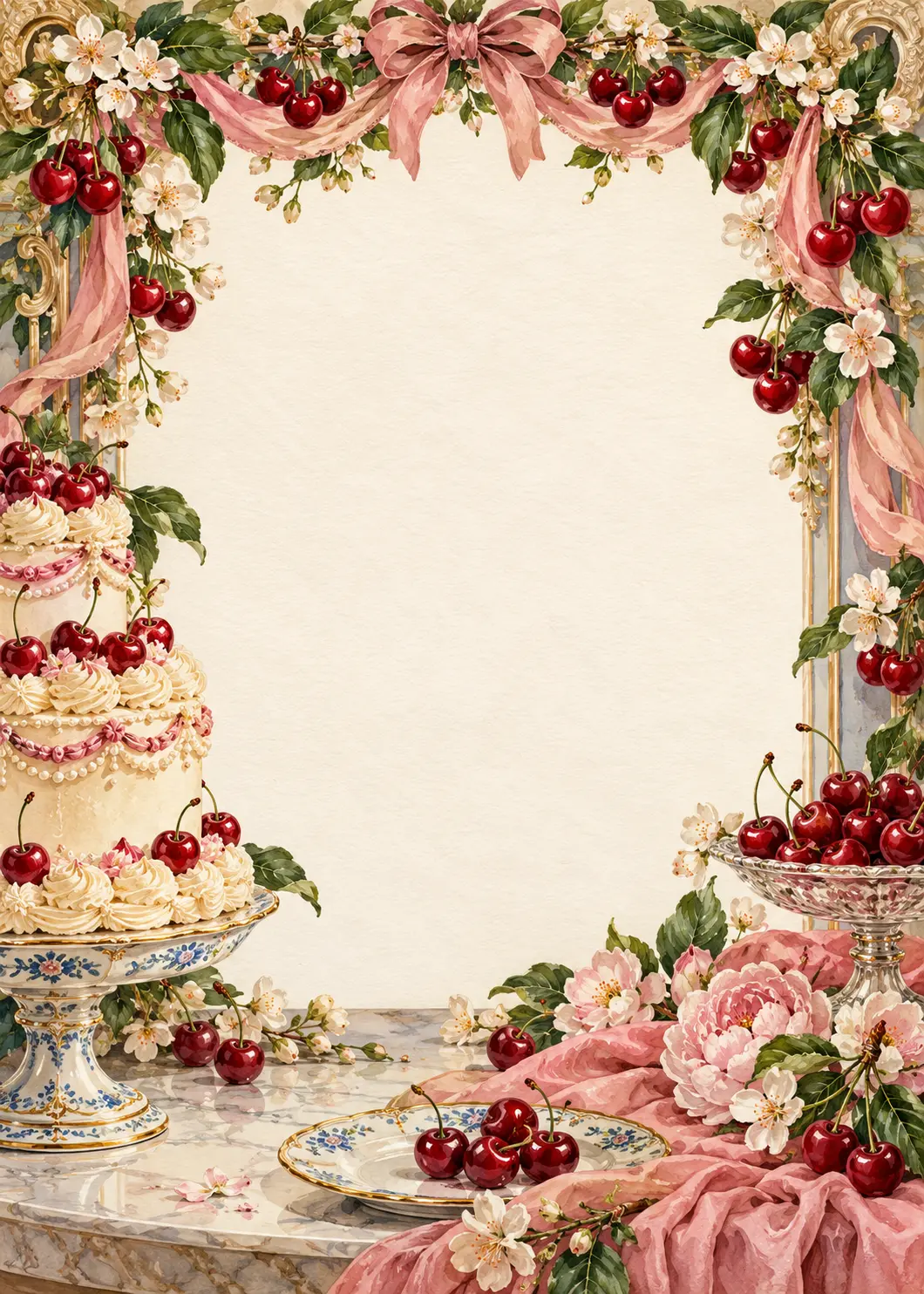 Birthday Patisserie invitation design artwork