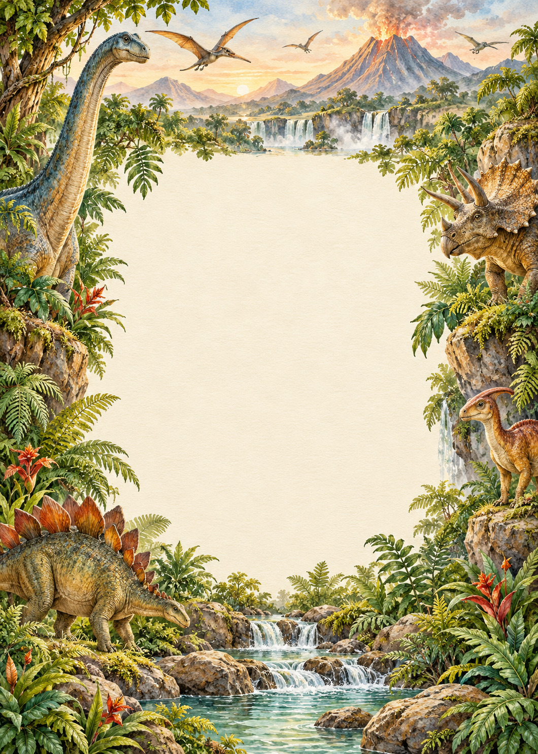 Dino Adventure invitation design artwork