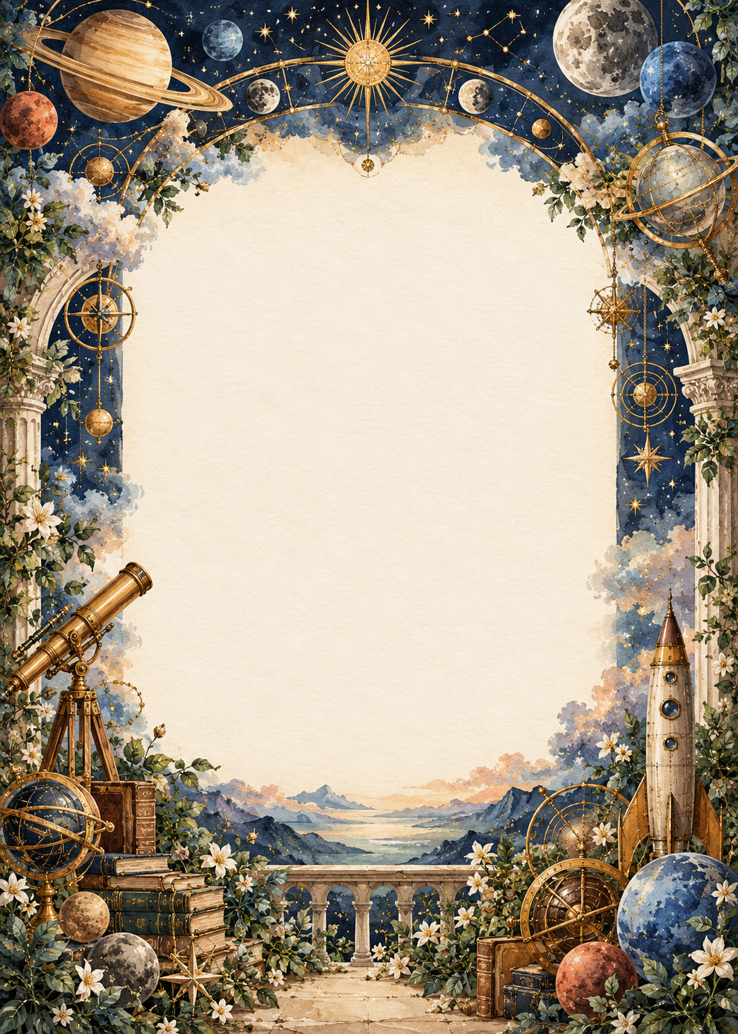 Cosmic Birthday invitation design artwork