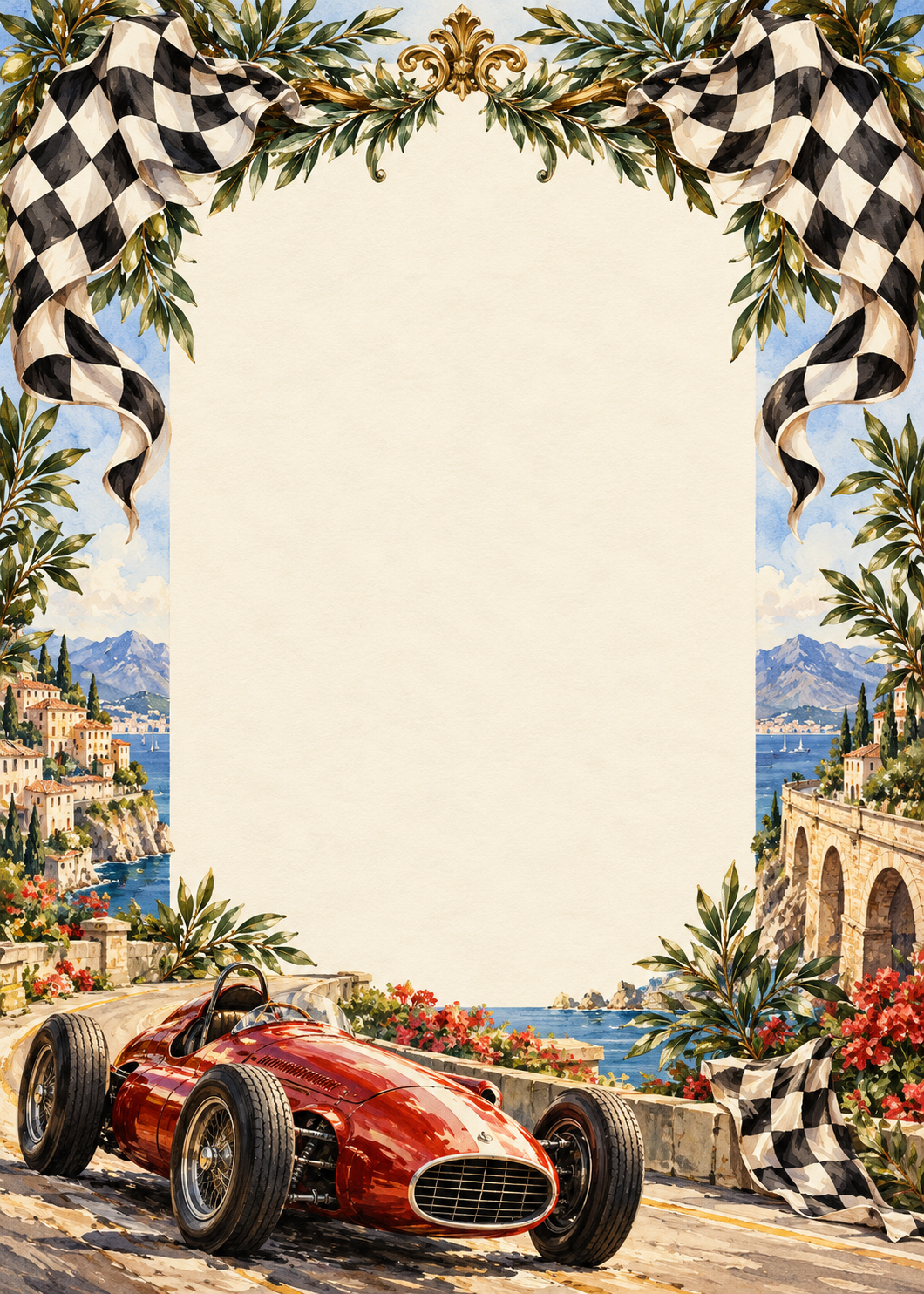 Racetrack Rally invitation design artwork
