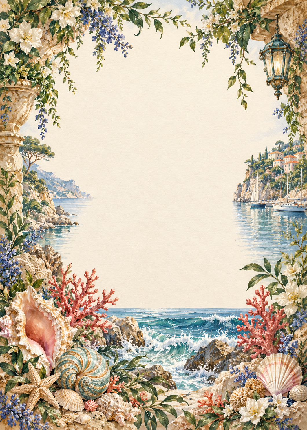 Coastal Birthday invitation design artwork