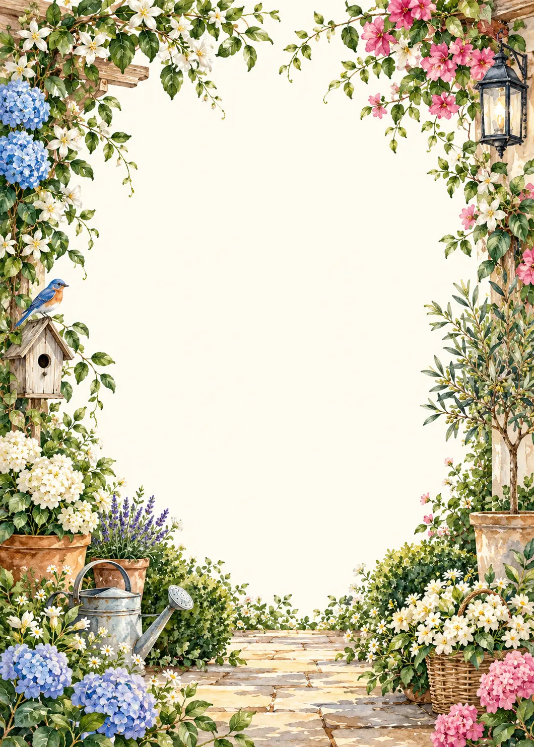 Garden Housewarming invitation design artwork