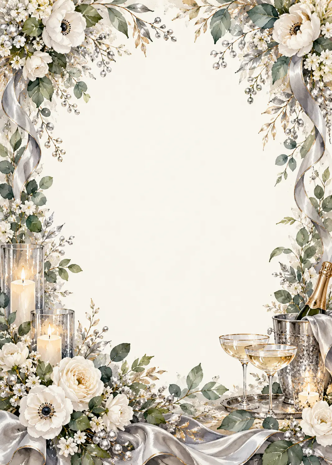 Silver Soiree invitation design artwork