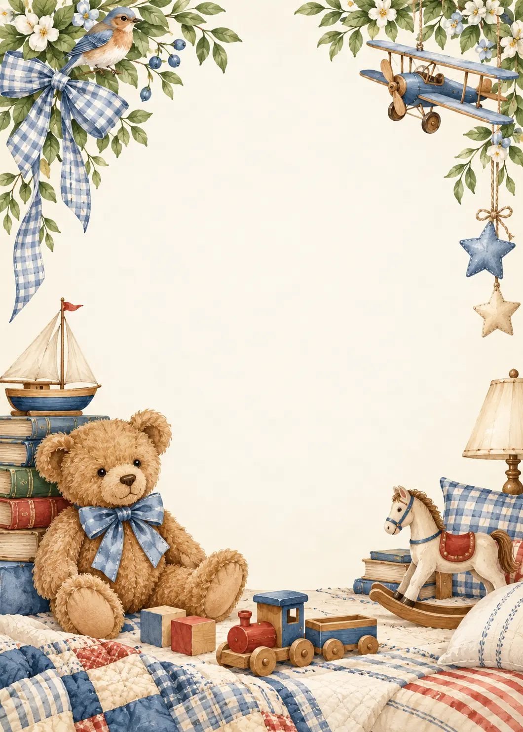 Teddy Bear Welcome invitation design artwork