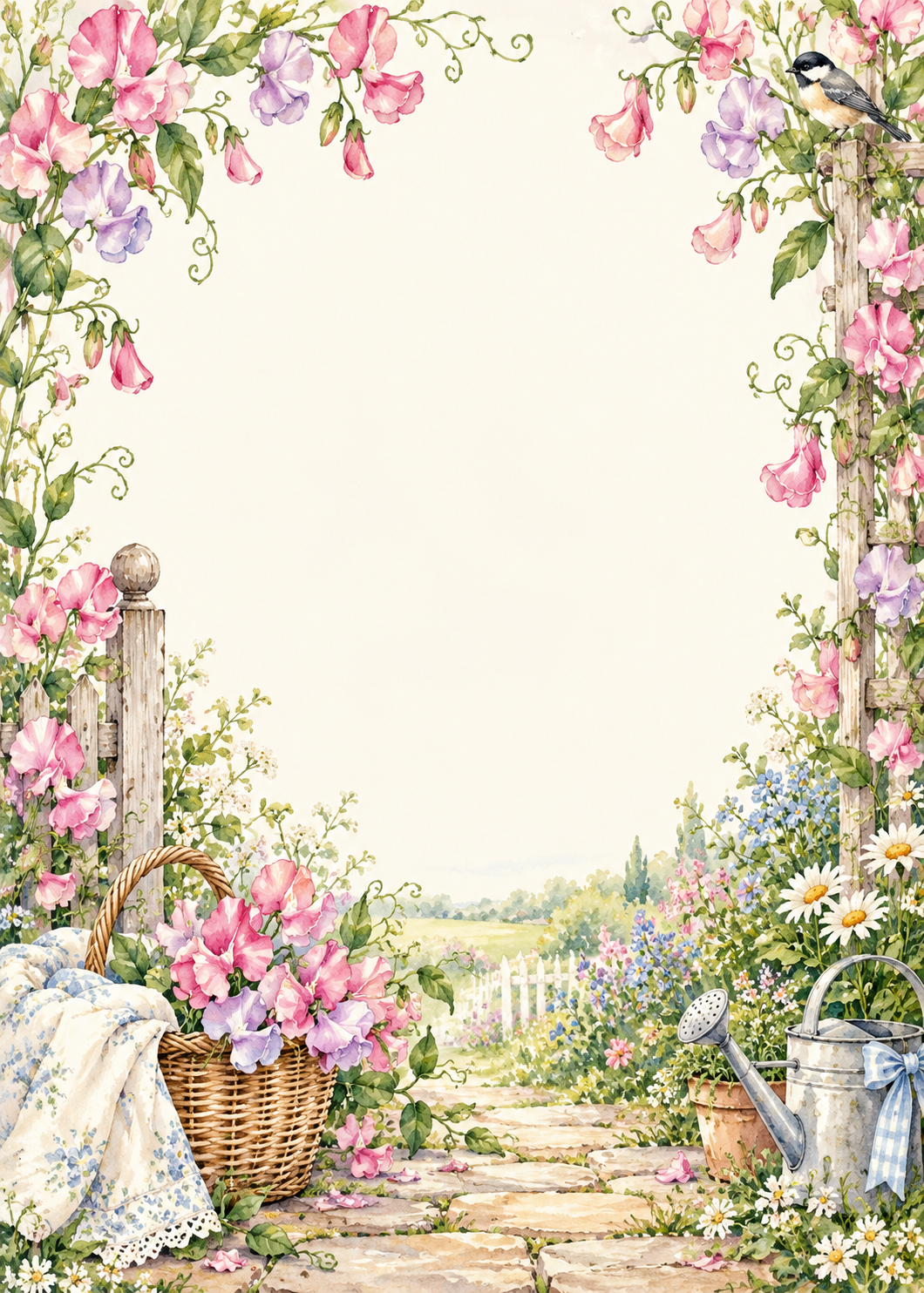 Sweet Pea invitation design artwork