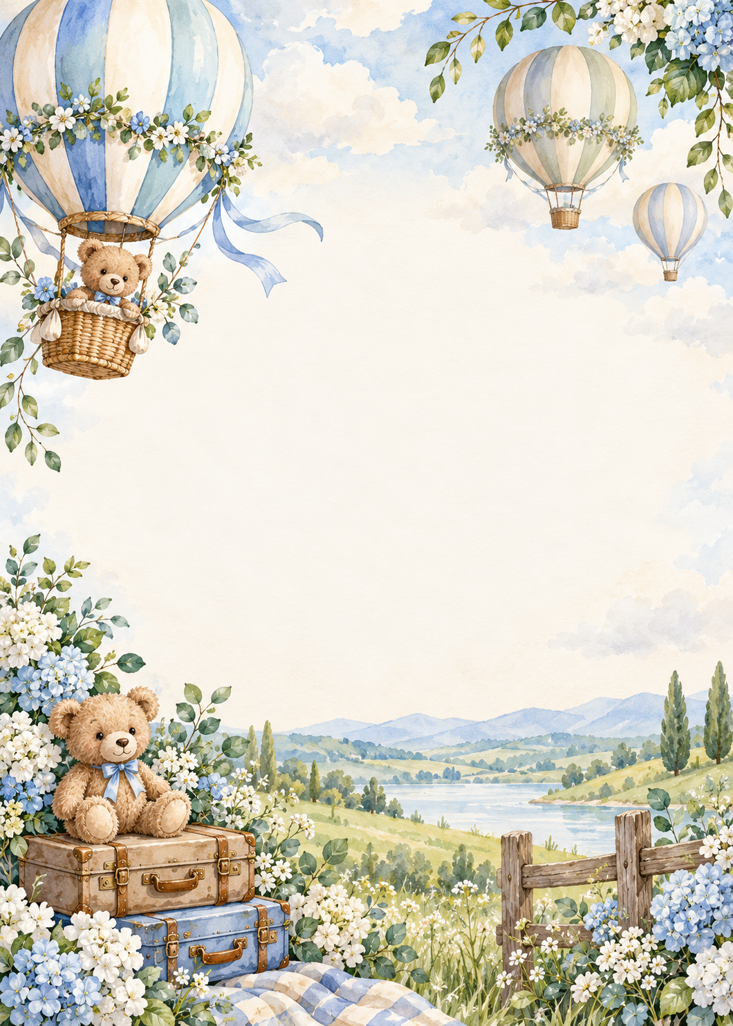 Hot Air Hello invitation design artwork
