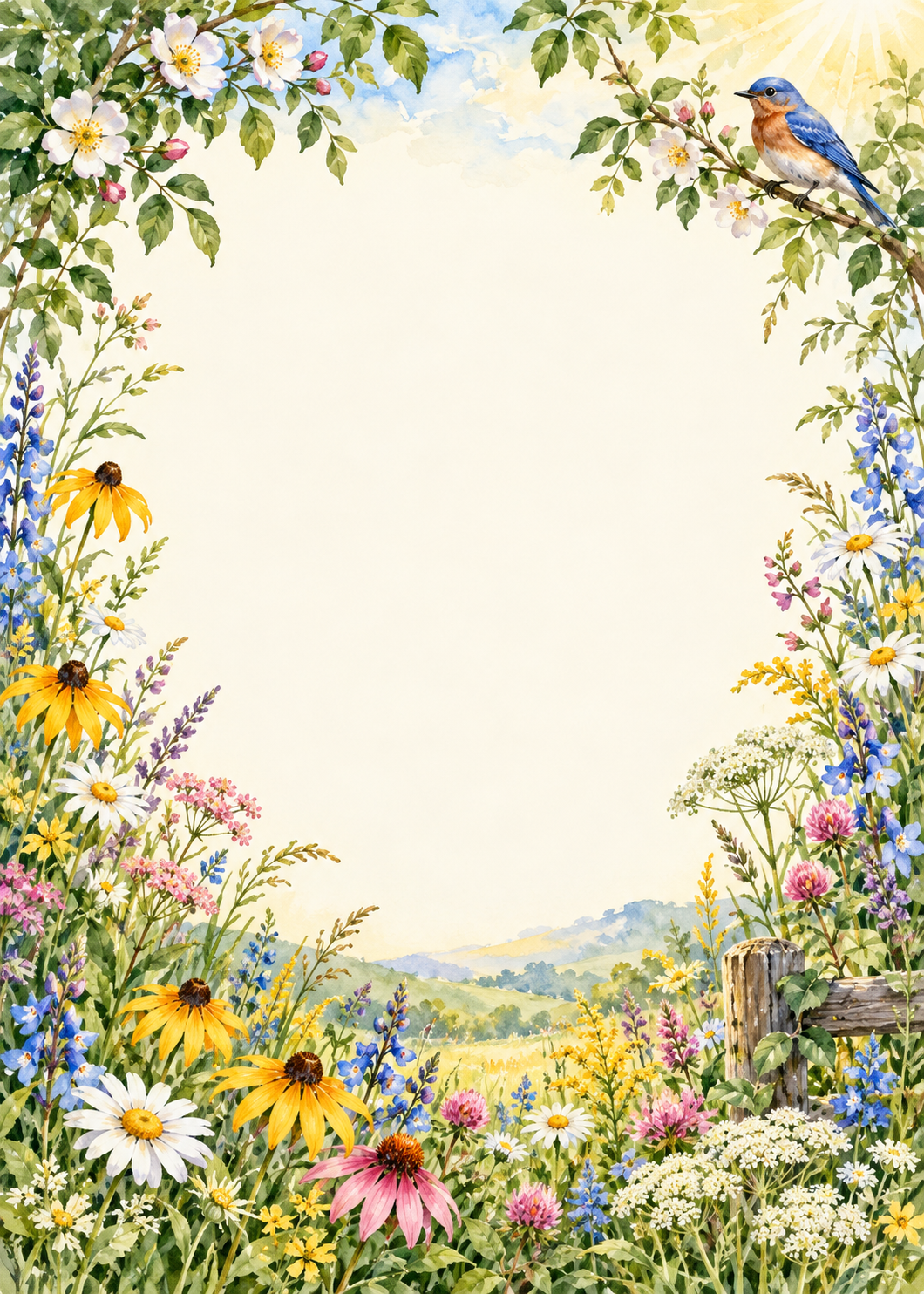 Meadow Well Wishes invitation design artwork