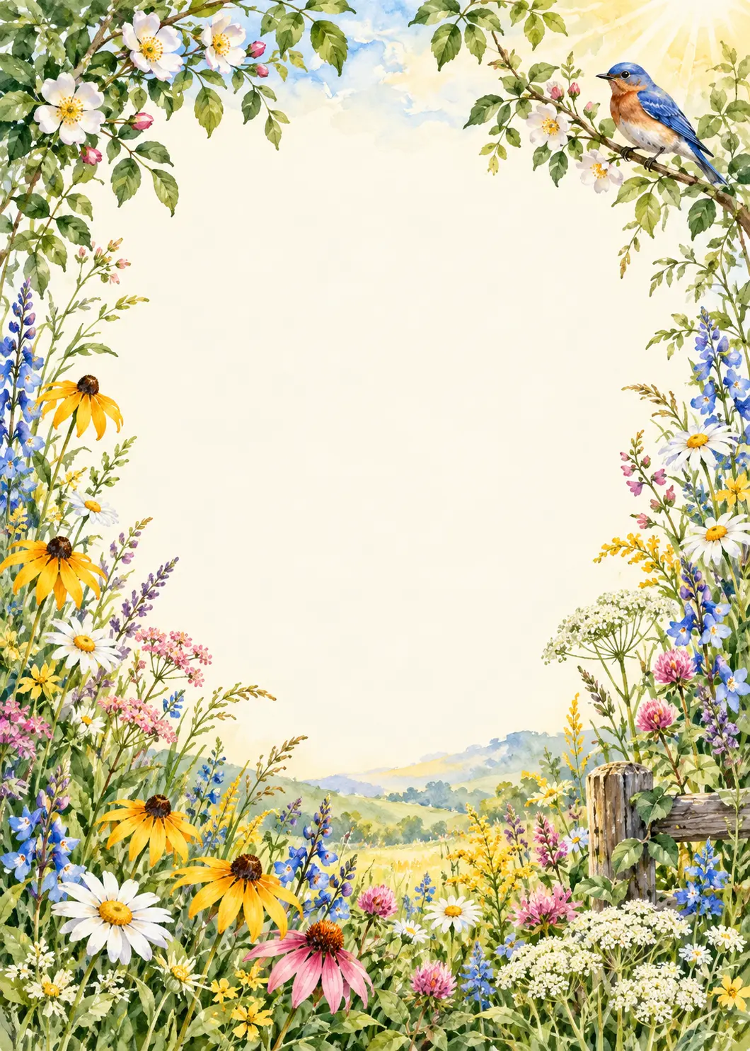 Meadow Well Wishes invitation design artwork
