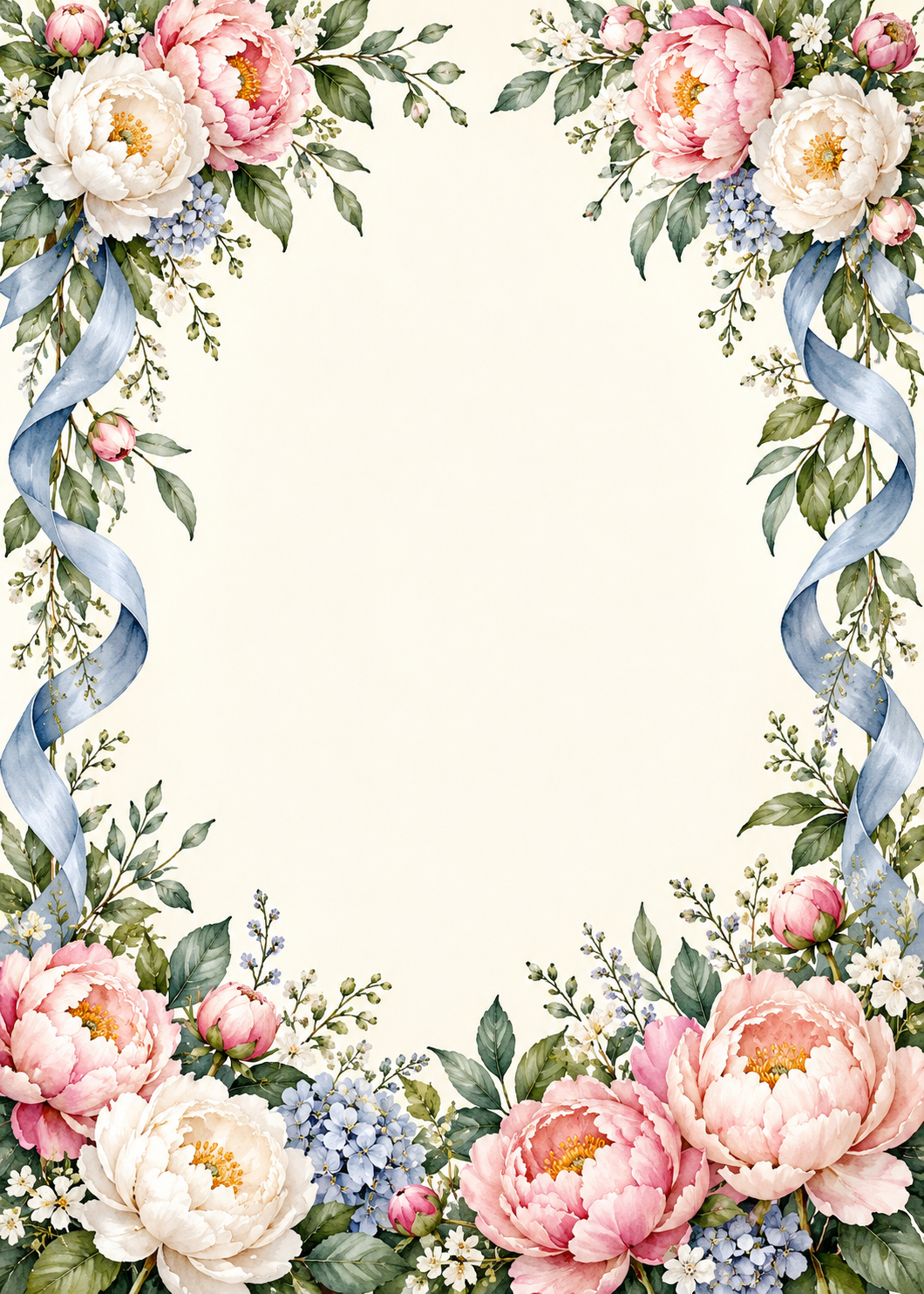 Peony Thank You invitation design artwork
