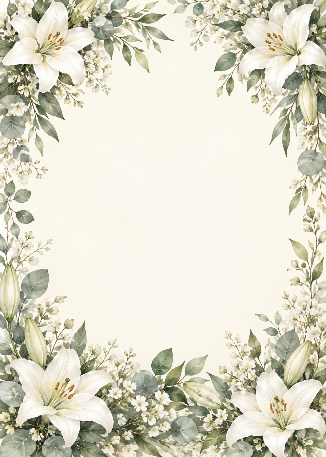Quiet Lily Sympathy invitation design artwork