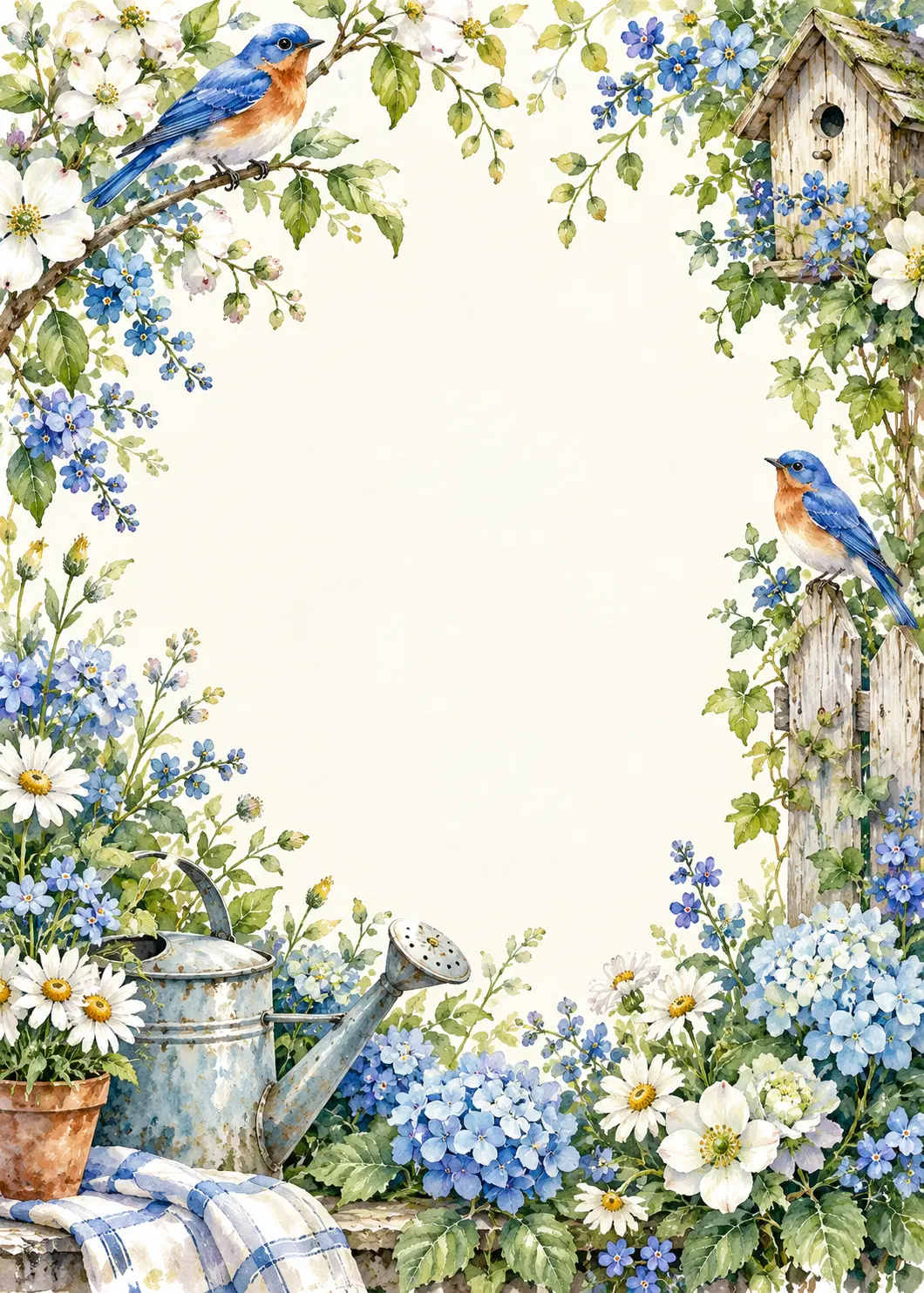 Bluebird Wishes invitation design artwork