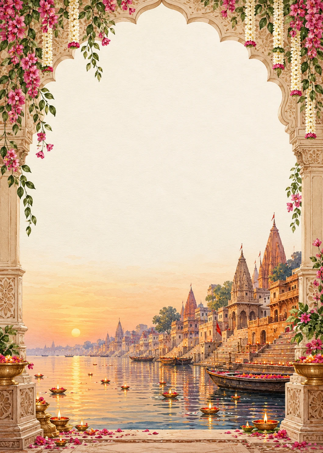 The Banaras Ghats invitation design artwork