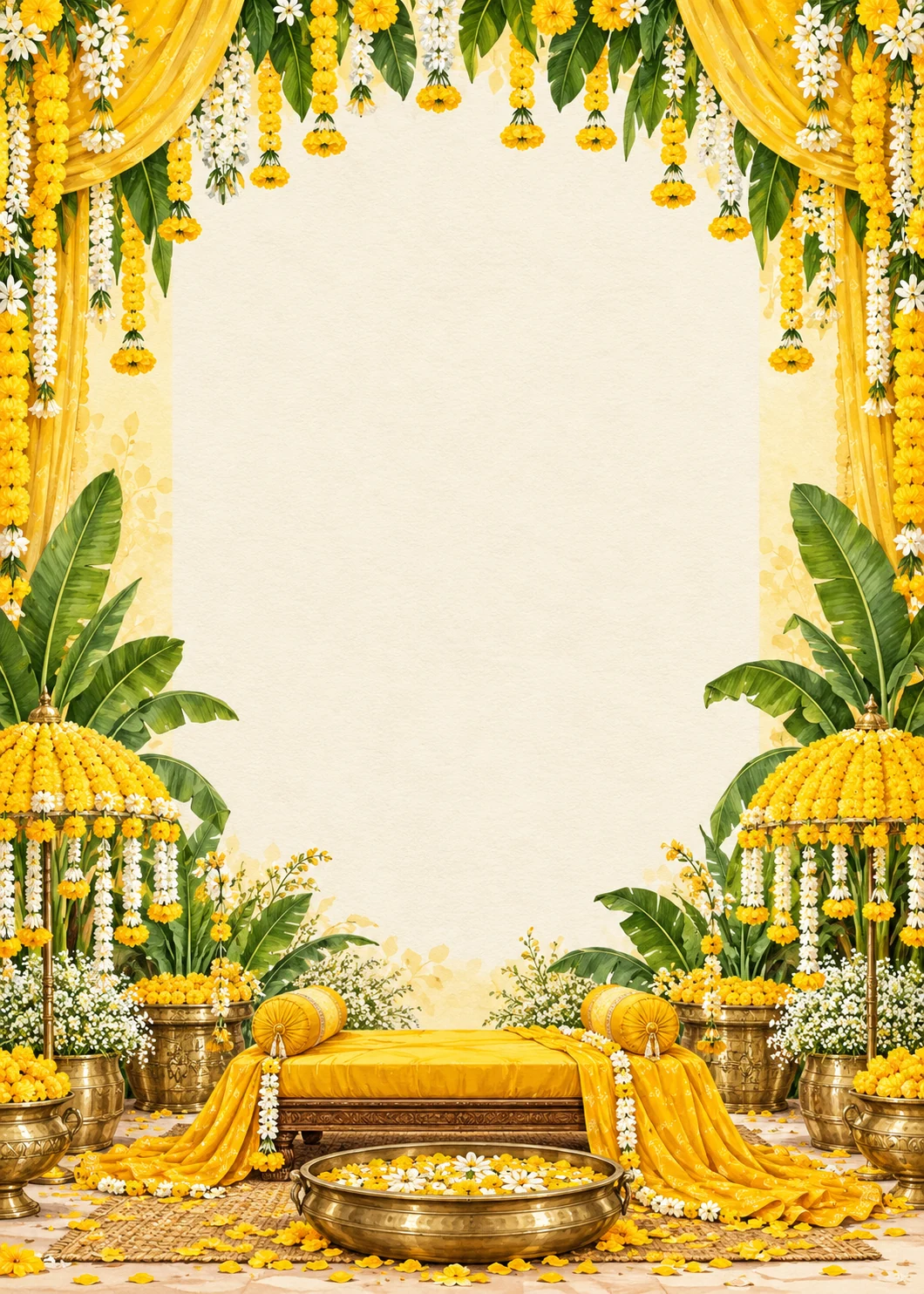 Haldi Courtyard invitation design artwork