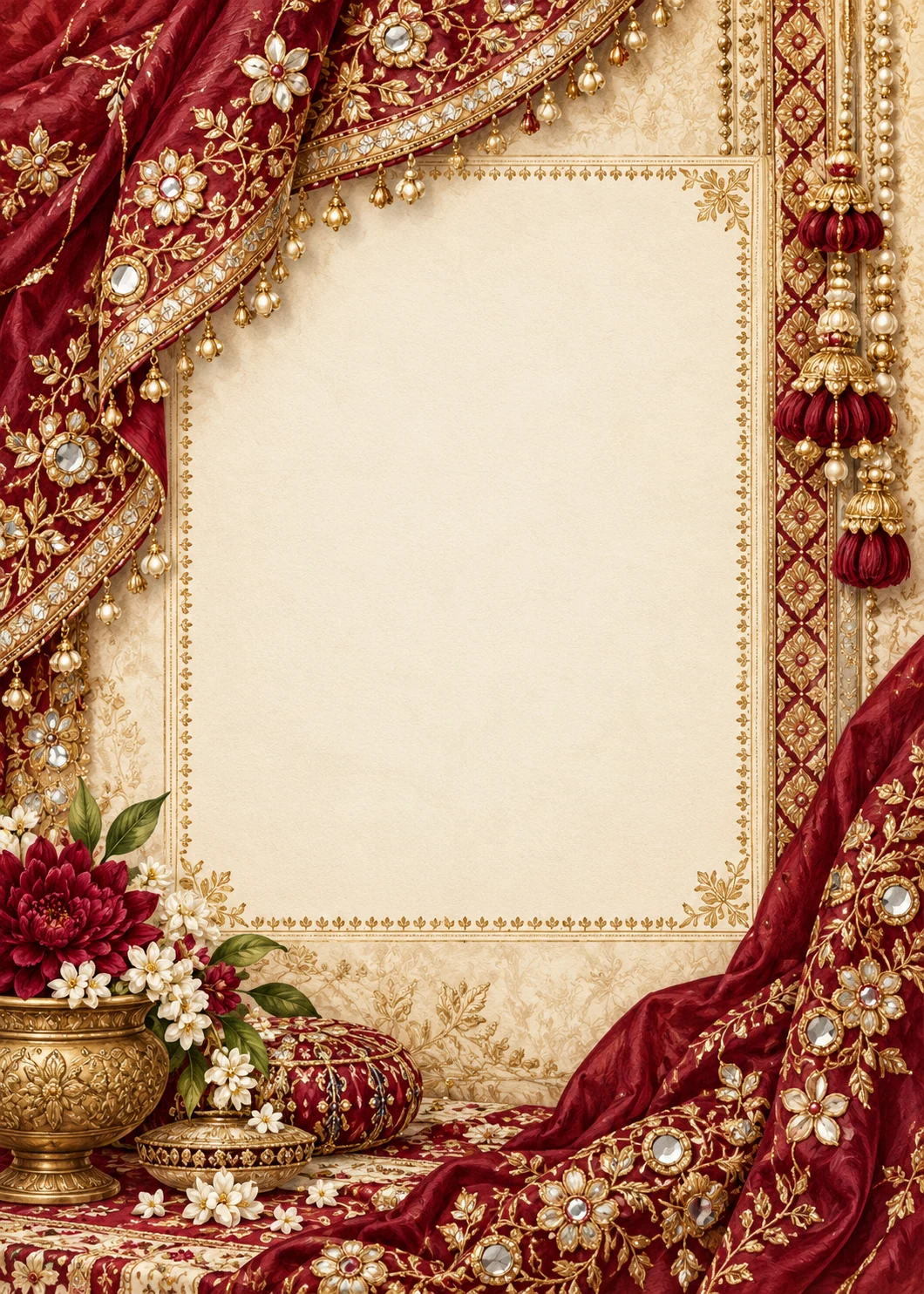 Burgundy Gota Heirloom invitation design artwork