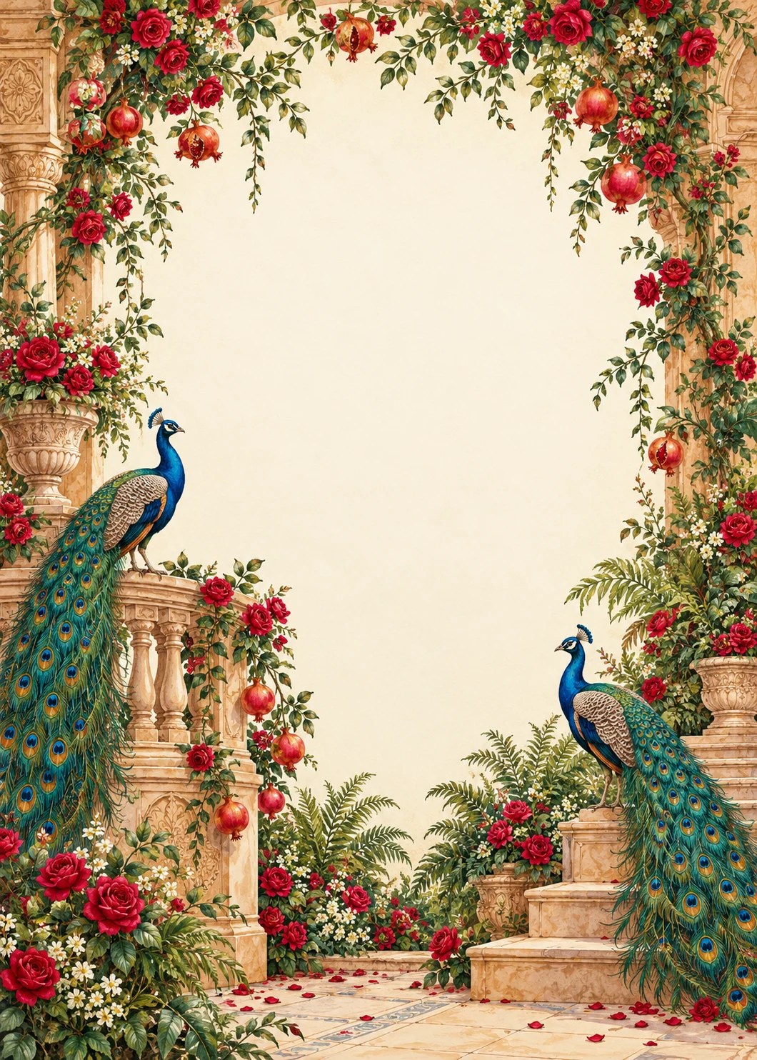 Peacocks of Punjab invitation design artwork