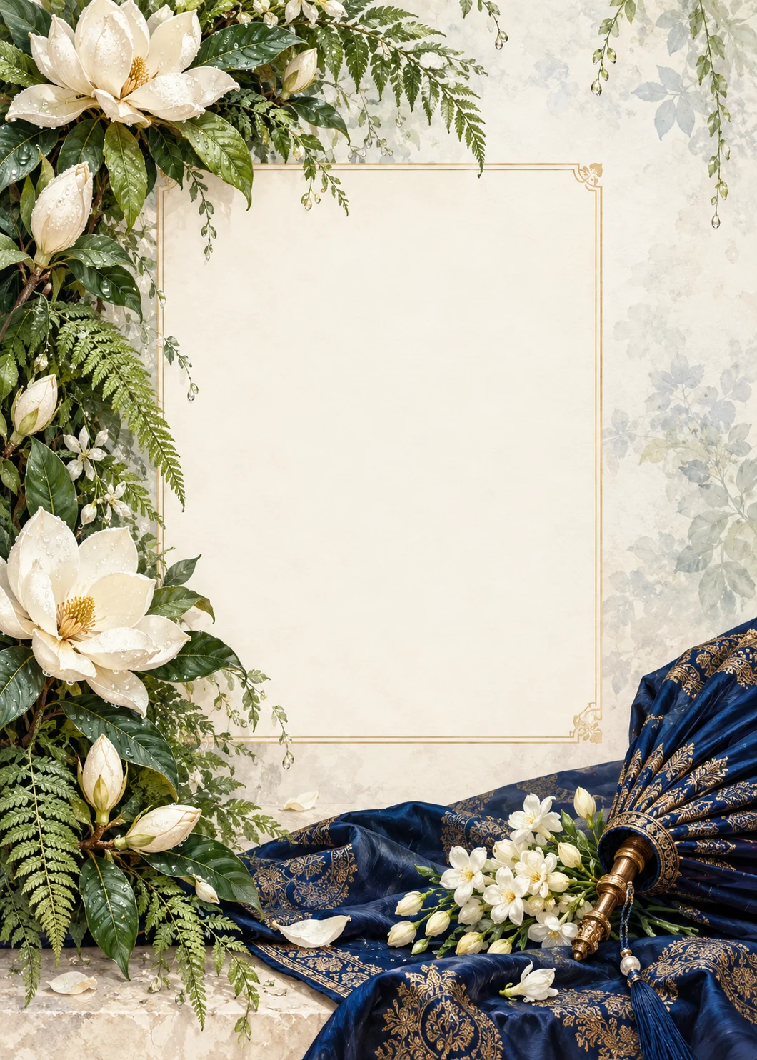 Monsoon Botanical invitation design artwork