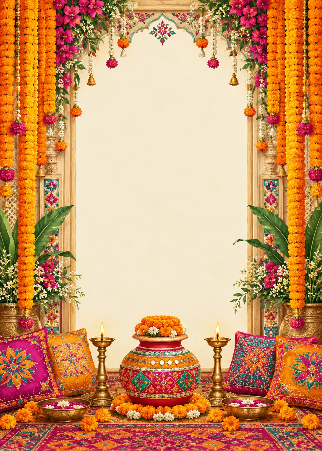 Saffron Celebration invitation design artwork