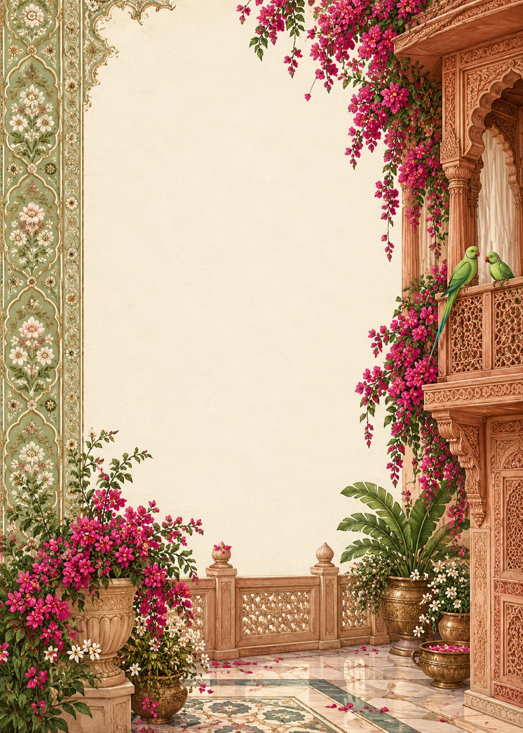 The Sandstone Jharokha invitation design artwork