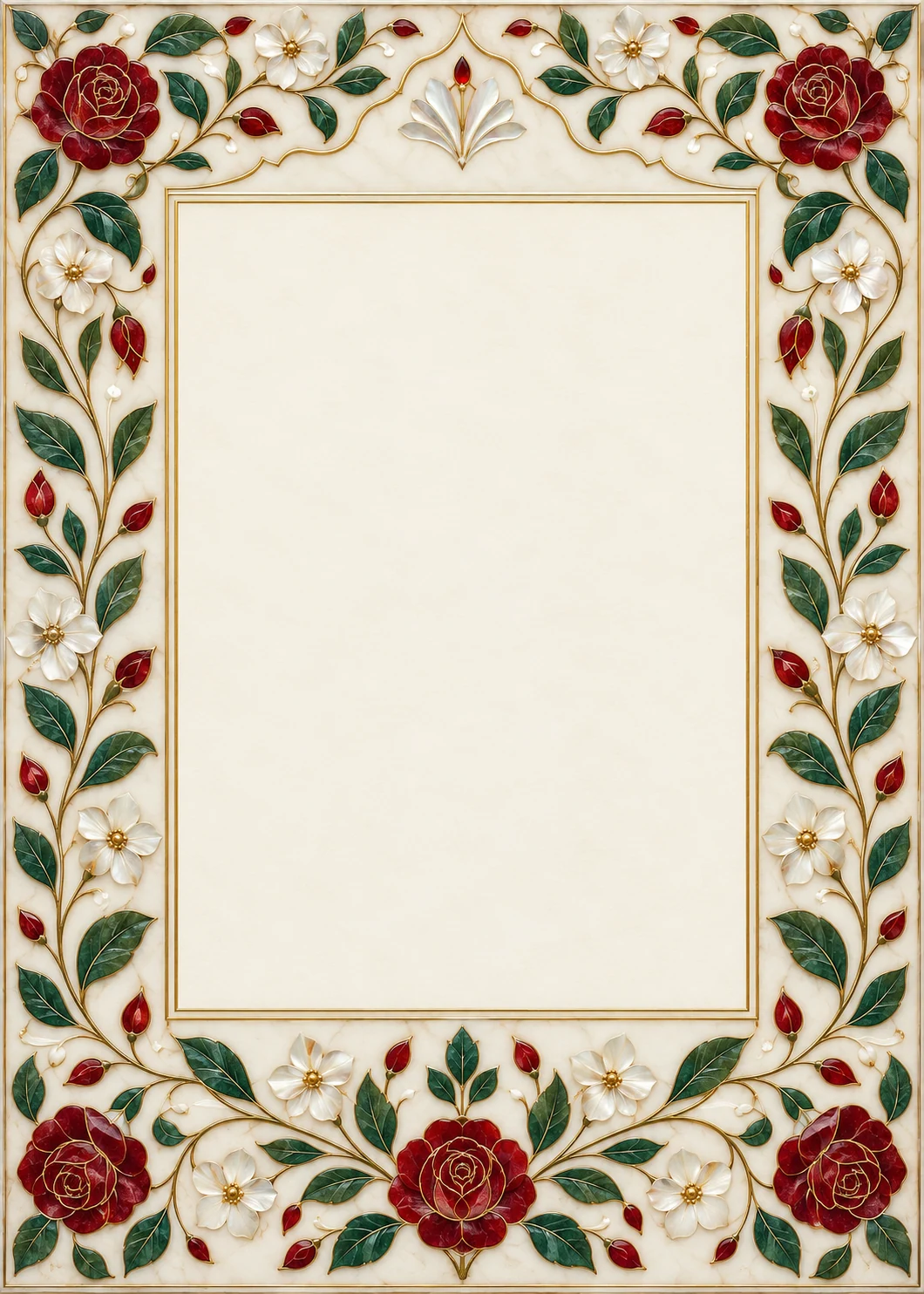 Marble Floral Inlay invitation design artwork